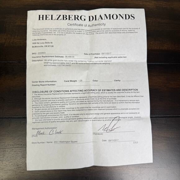 Helzberg Diamonds 14k White Gold Double Halo Bridal Ring 1 1/4CTW Womens 7.5 - Picture 7 of 8